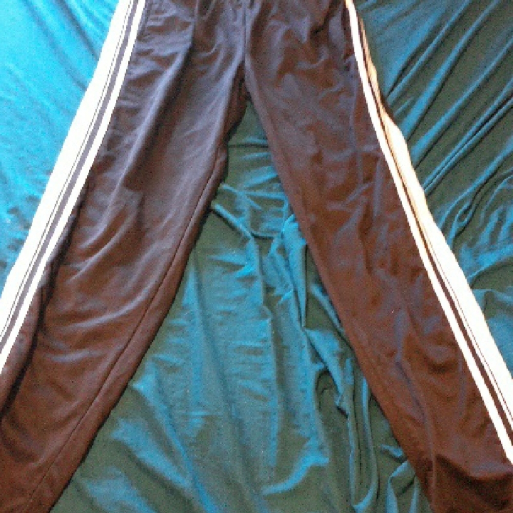 Athletic Works Black Track Pants with White Stripes